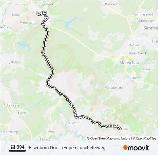 Plan de la ligne 394 de bus