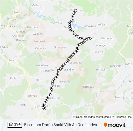 Plan de la ligne 394 de bus