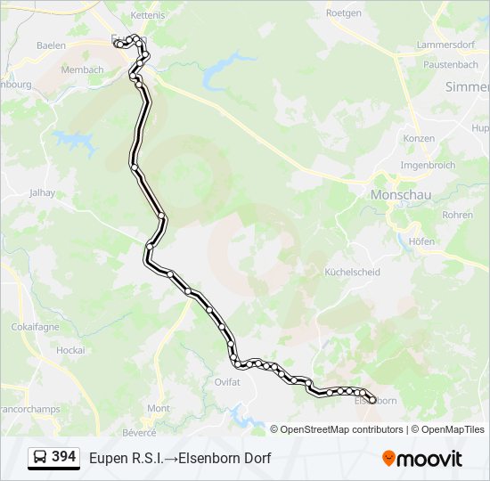 Plan de la ligne 394 de bus