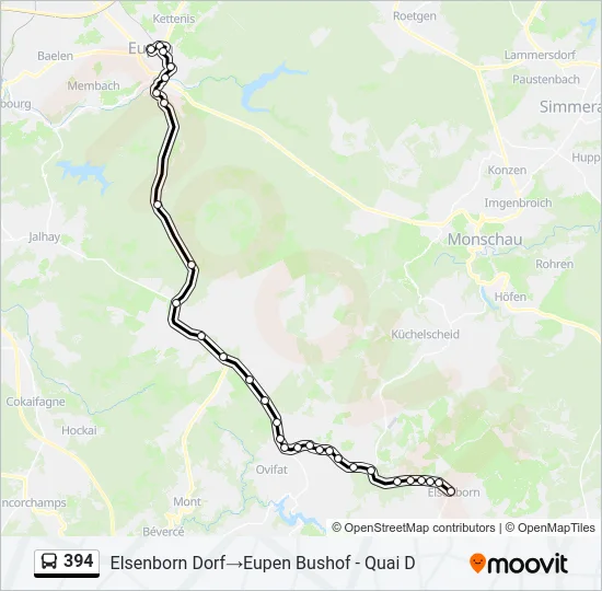Bus 394 lijnkaart