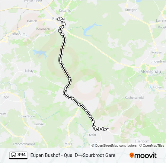 394 Bus Line Map