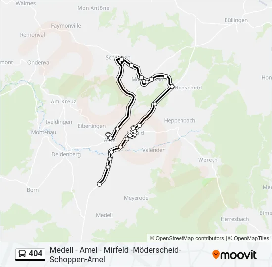 404 Bus Line Map