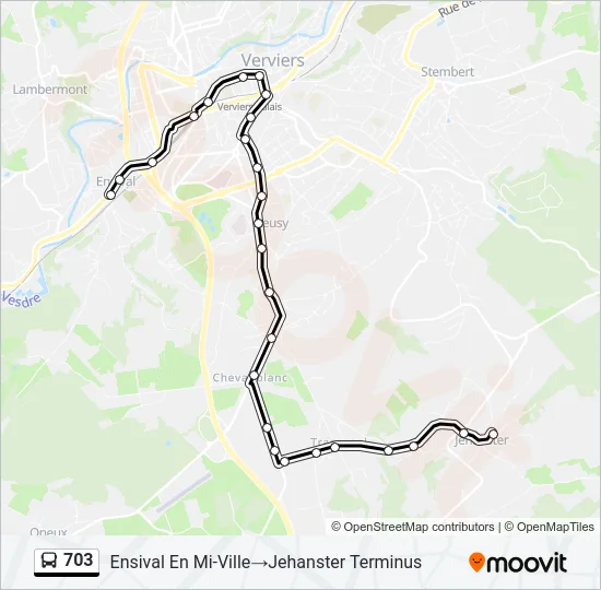 703 Bus Line Map