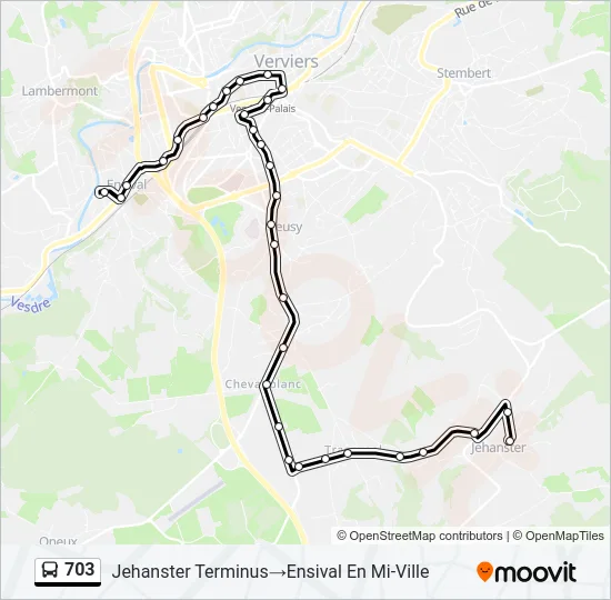703 Bus Line Map