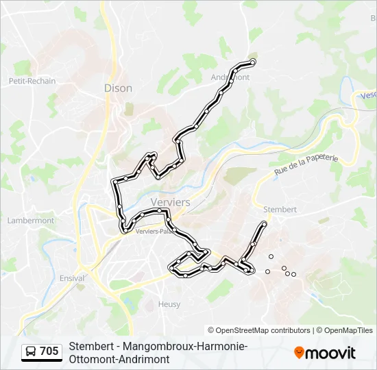 705 Bus Line Map