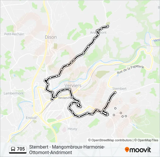 705 Bus Line Map
