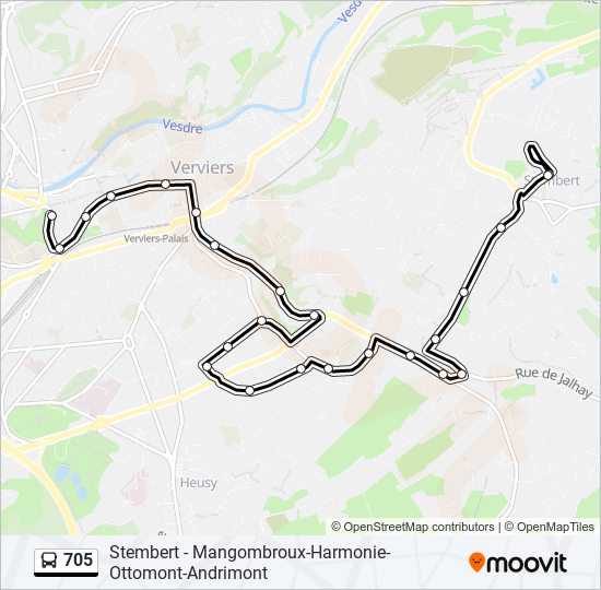 705 bus Line Map