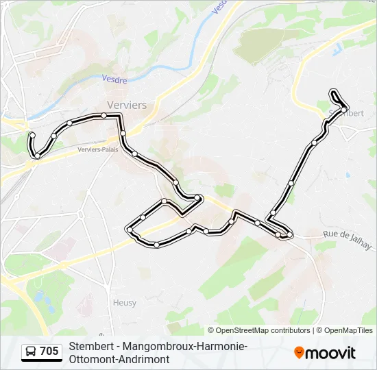 705 Bus Line Map