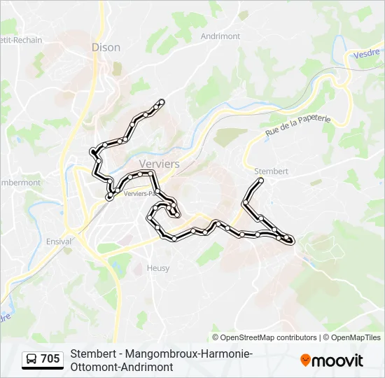 705 Bus Line Map