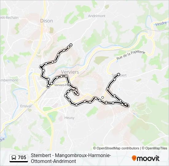 705 Bus Line Map