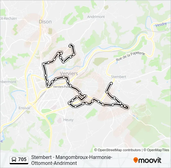 705 Bus Line Map