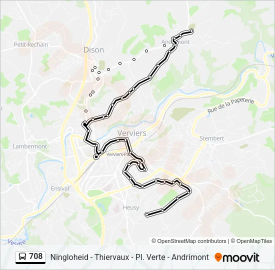 708 Bus Line Map