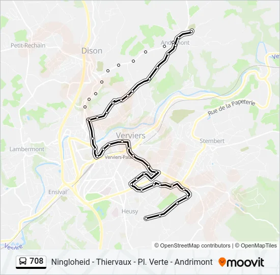 708 Bus Line Map