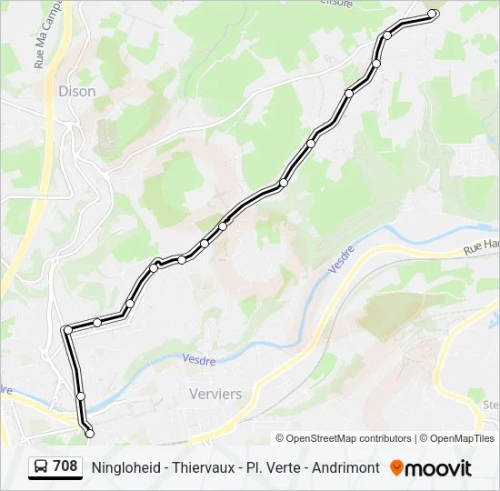 708 Bus Line Map