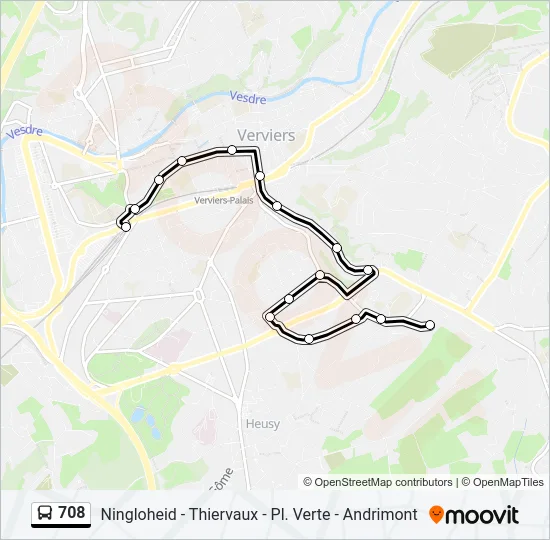708 Bus Line Map
