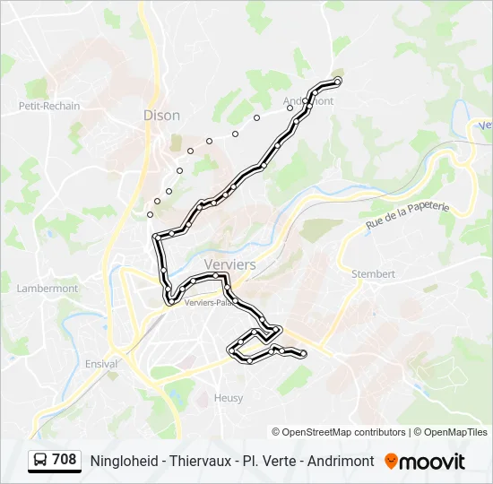708 Bus Line Map