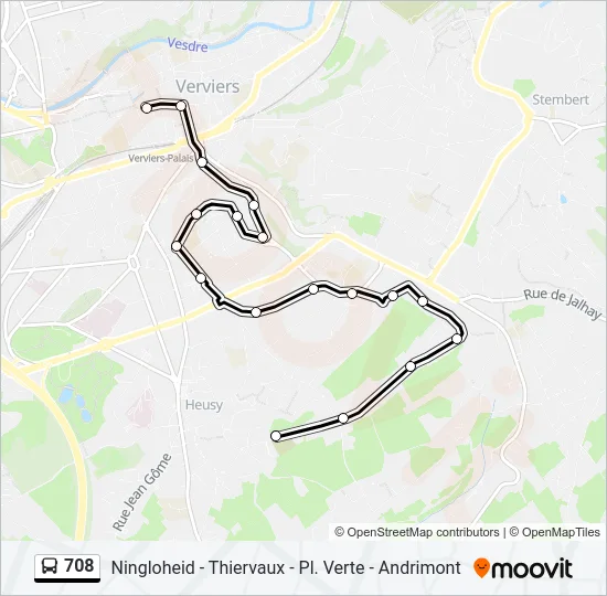 708 Bus Line Map