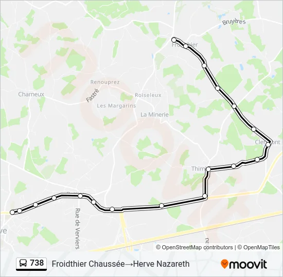 738 Bus Line Map