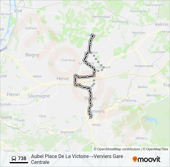 738 Bus Line Map