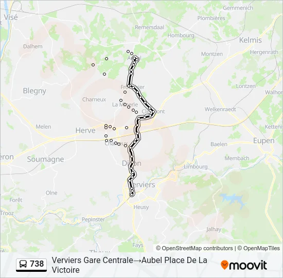 738 Bus Line Map