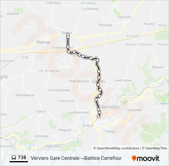 738 Bus Line Map