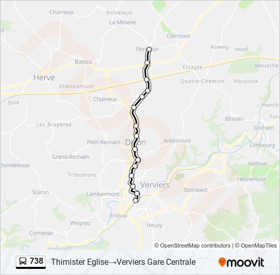 738 bus Line Map