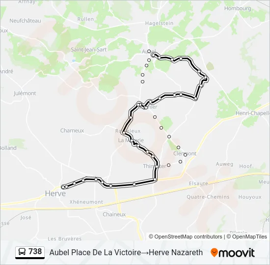 738 Bus Line Map