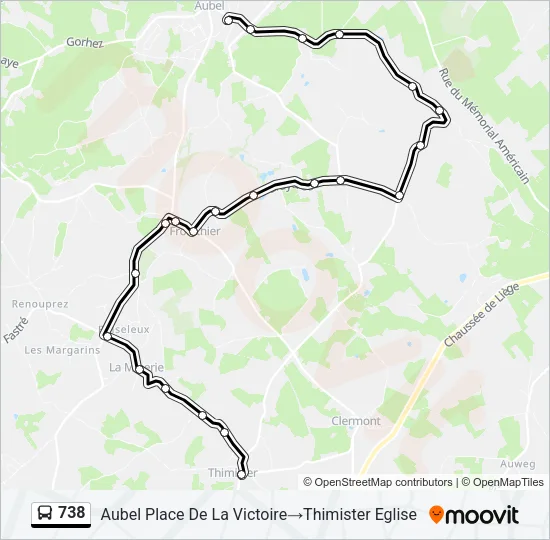 738 Bus Line Map