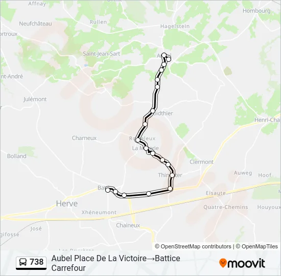 738 Bus Line Map