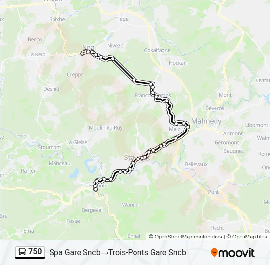 750 Bus Line Map