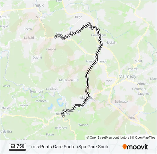 750 Bus Line Map