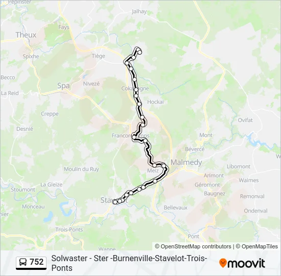 752 Bus Line Map