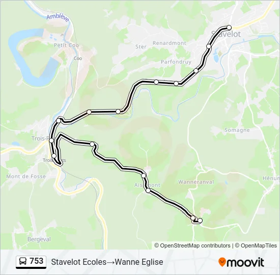 753 Bus Line Map