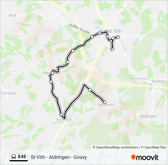 848 Bus Line Map
