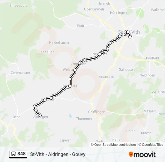 848 Bus Line Map