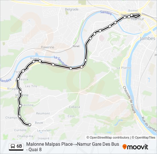 6B bus Line Map