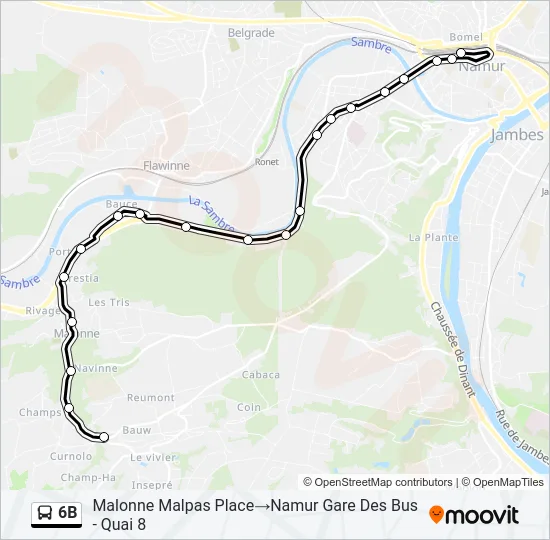 6B Bus Line Map