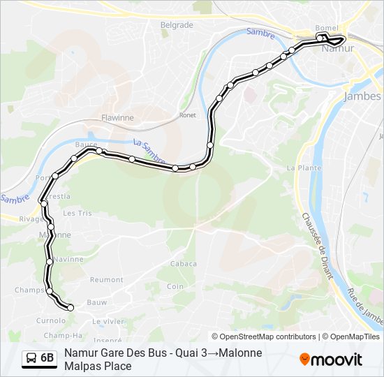 6B bus Line Map