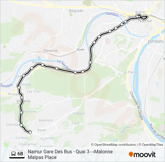 6B Bus Line Map
