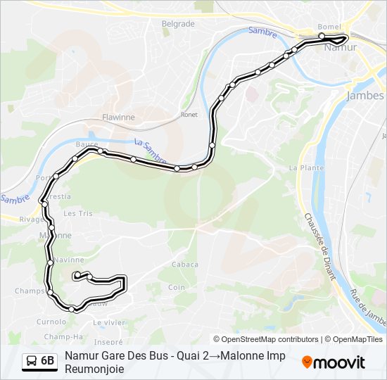 6B bus Line Map