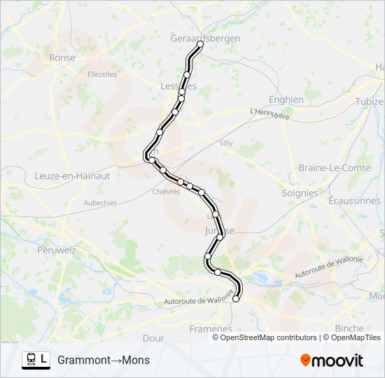 Plan de la ligne L de train