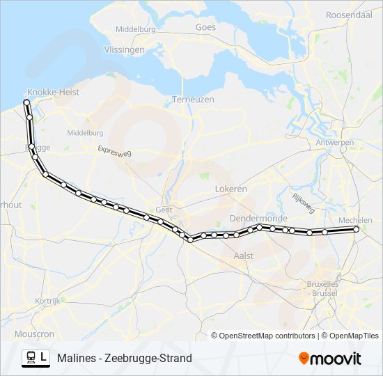 Plan de la ligne L de train