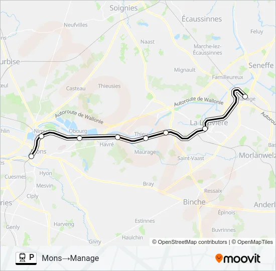 P Train Line Map