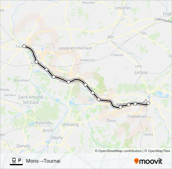 P Train Line Map