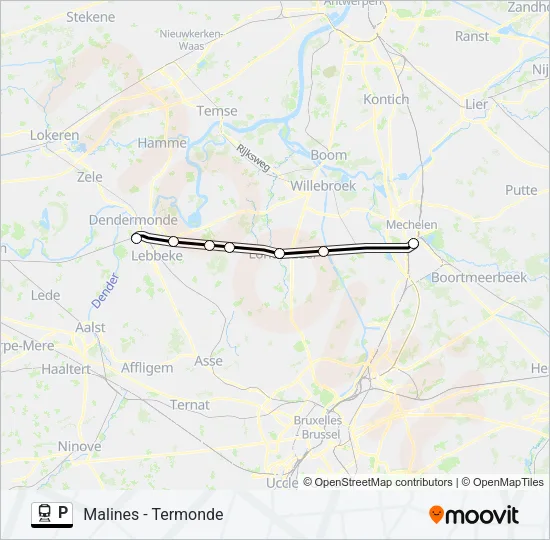 P Train Line Map