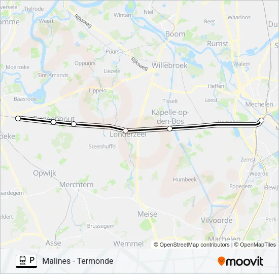 P Train Line Map