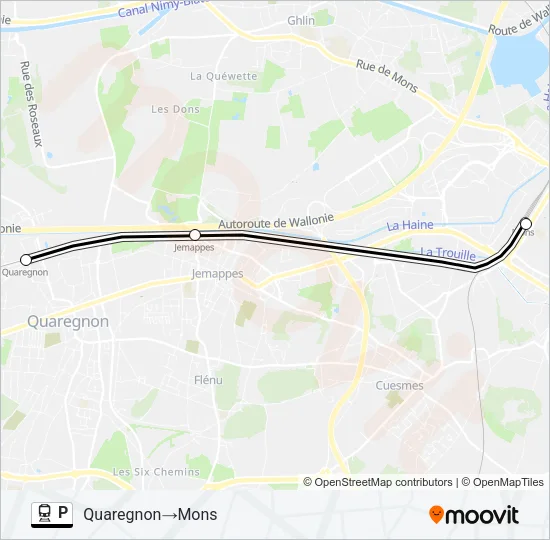 P Train Line Map