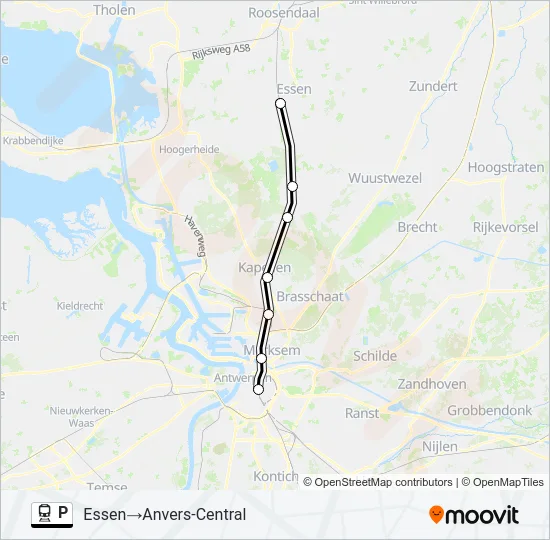 P Train Line Map