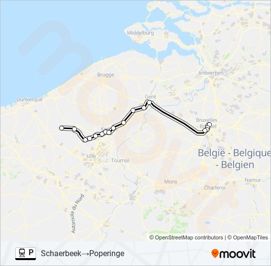 Plan de la ligne P de train