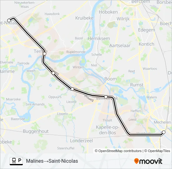 P Train Line Map